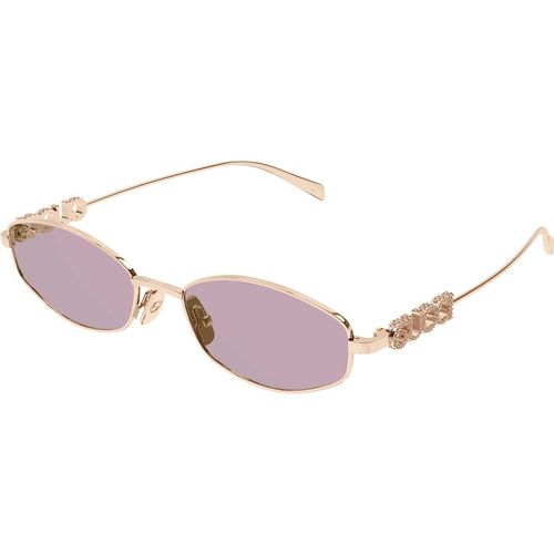 Gucci Woman Gucci GG1802S 003 Sunglasses Metal Gold Violet Round