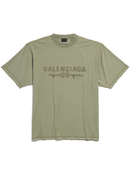 Balenciaga Inside Out Medium Fit T-Shirt in Army Green - Green