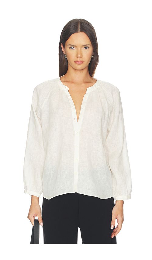 Citizens of Humanity Paro Linen Blouse in Ivory. L. Also in M, S