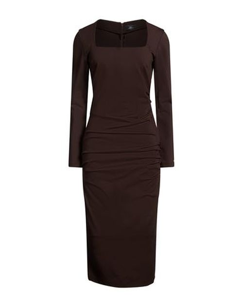 Woman Midi dress Dark brown Size 6 Viscose, Polyamide, Elastane