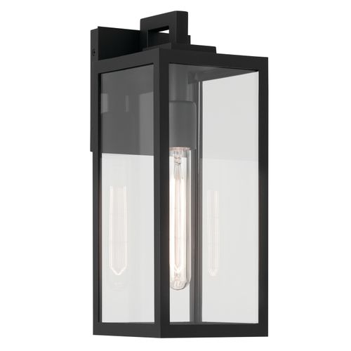Textured Black One Light Outdoor Wall Mount from the Branner Collection