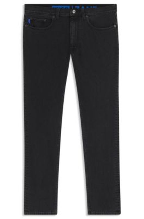 HUGO Black skinny-fit jeans in grain-washed denim - Black Men's Jean