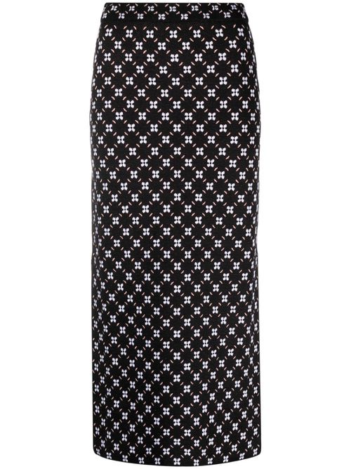 Jacquard knitted skirt - Black
