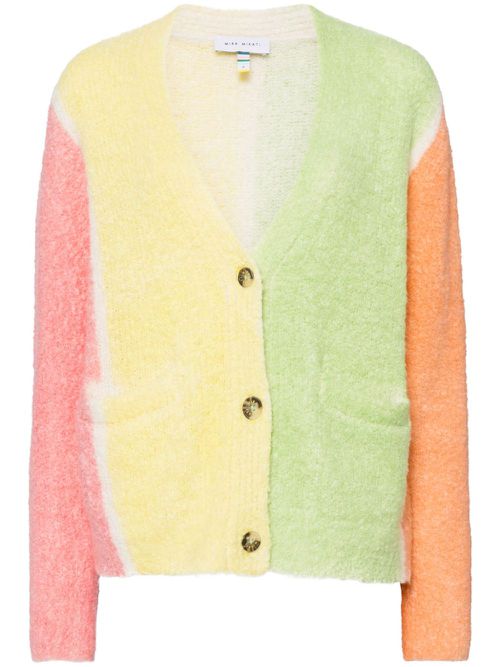 Colour-block cardigan - Green