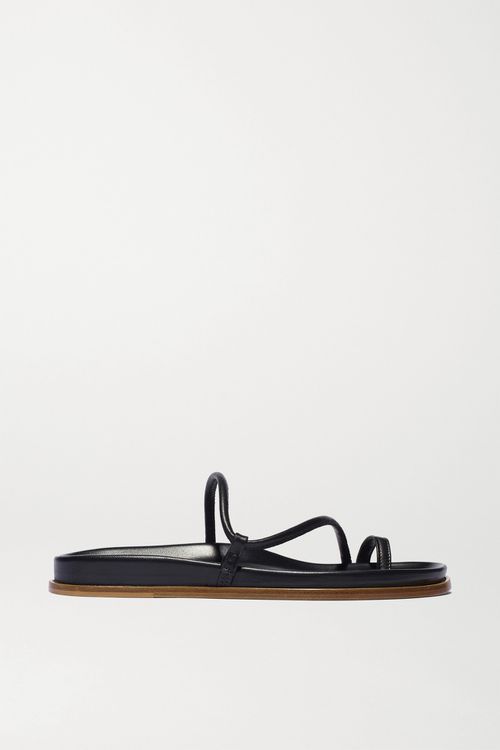 Bari Leather Sandals - Black