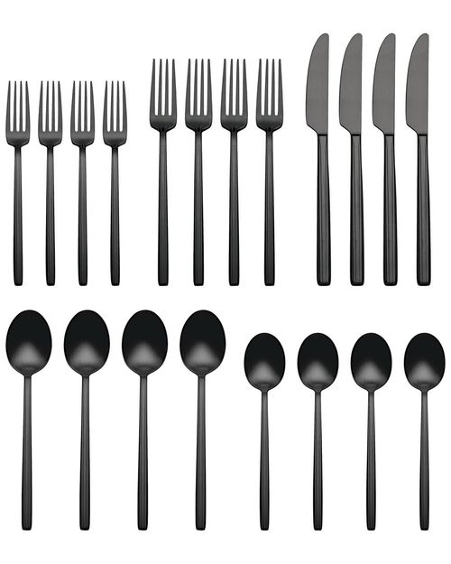 Dean Satin Black 20 Piece Flatware Set