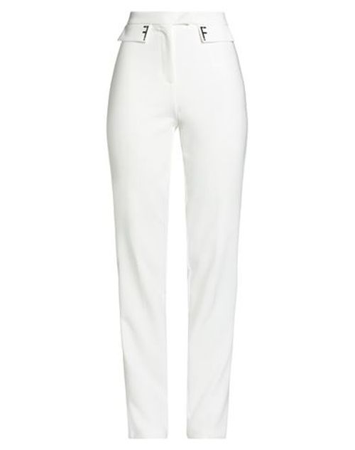 Woman Pants White Size 4 Polyester, Elastane