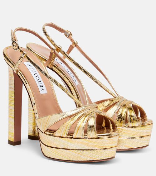Aimée 130 metallic leather platform sandals