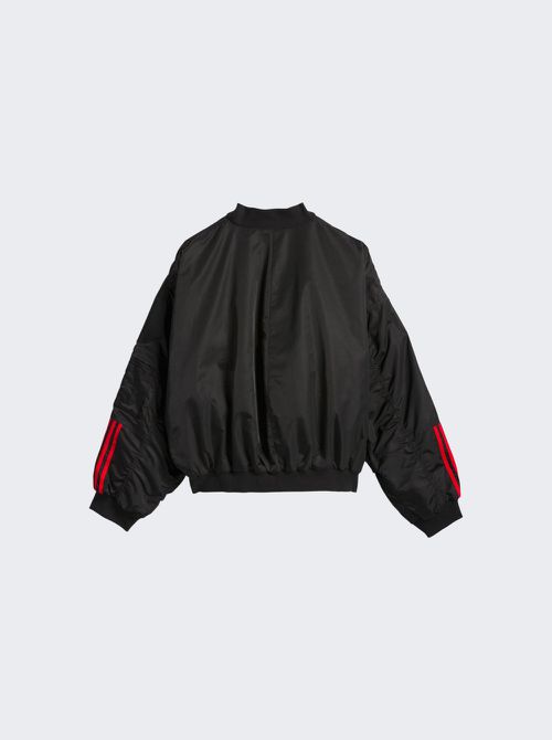 X Willy Chavarria Satin Bomber Jacket Black