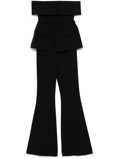 Crepe off-shoulder jumpsuit - Black