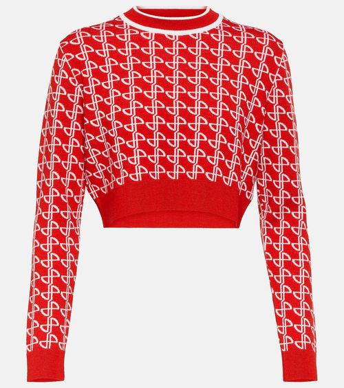 Logo jacquard wool sweater