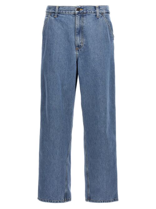 -Single Knee Jeans Celeste-Uomo