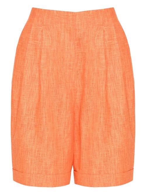 Pleated bermuda shorts - Orange