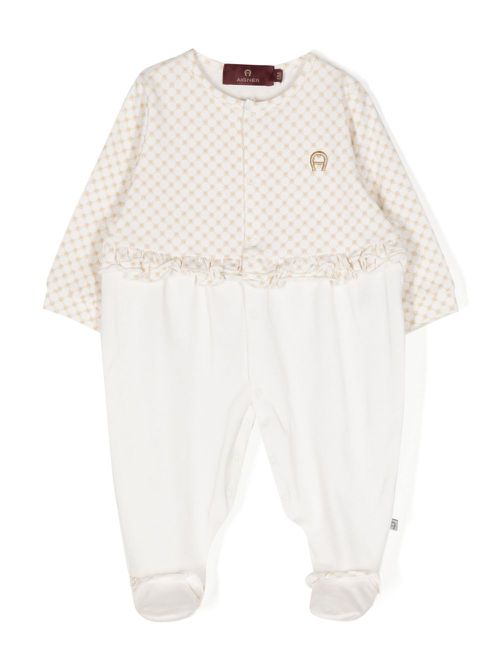 Logo-print ruffle-detail pyjamas - White