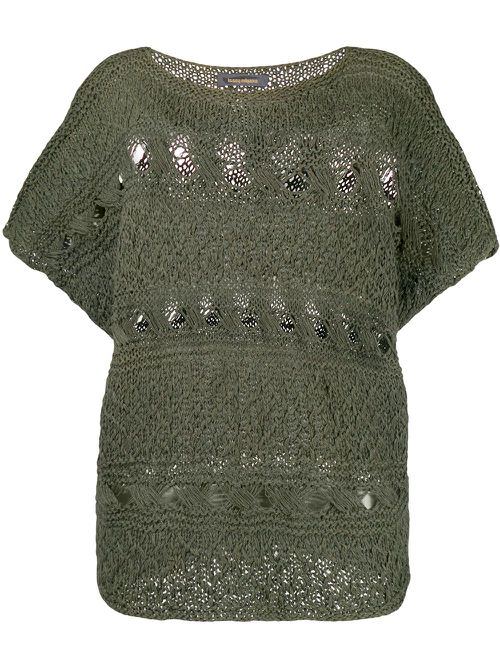 1980s open knit top - Green