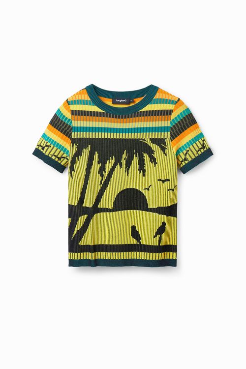 Knit landscape T-shirt