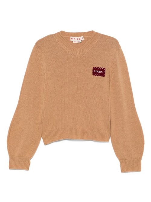 V-neck sweater - Brown