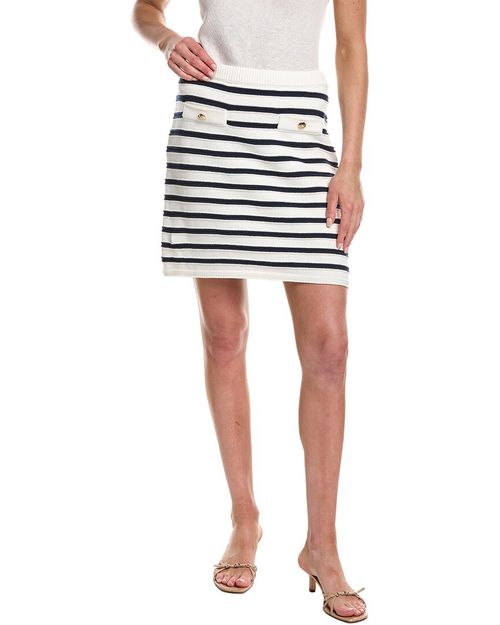 Welt Pocket Striped Mini Skirt