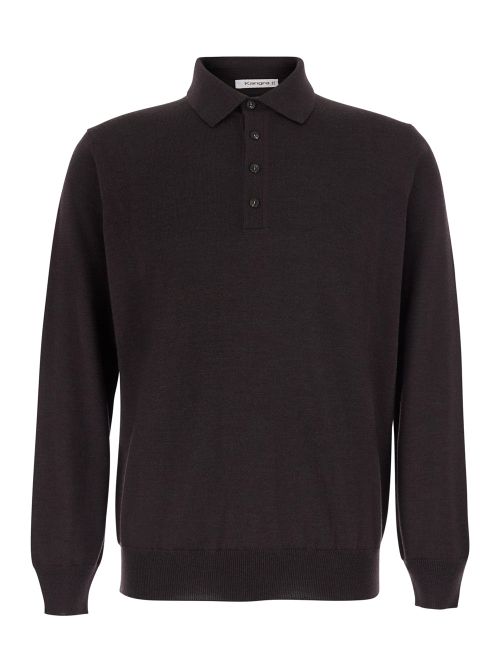 Extrafine Merino Wool Polo Shirt — Brown