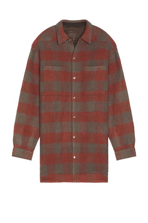 Rick Owens Oversized Outershirt in Burgundy