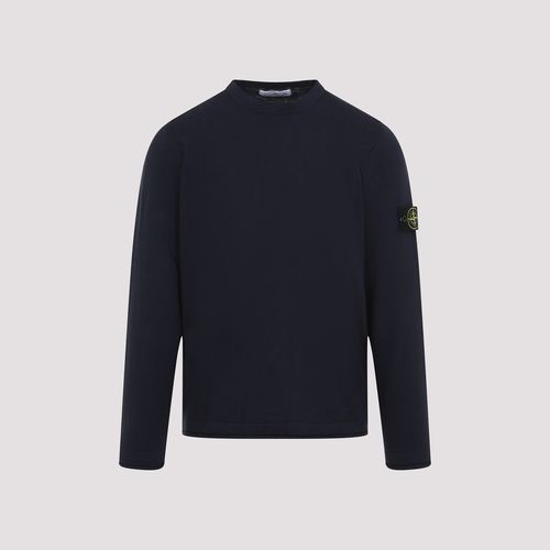 Crew Neck Pullover Blue Cotton Polyamide Sweater - Men