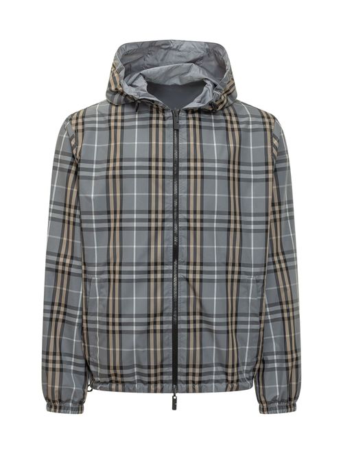 Newport Check Jacket with Hood and Zipper