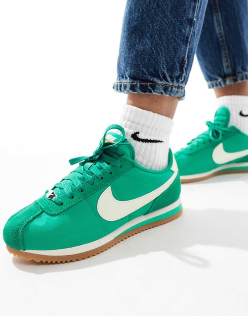 Cortez sneakers in green and white