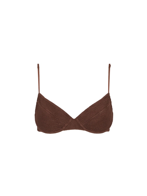Bea Brown Crinkle Underwired Bralette Bikini Top __single__ - Women
