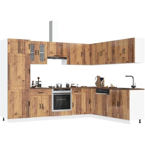 14 Piece Kitchen Cabinet Set Kalmar Old Wood Engineered Wood