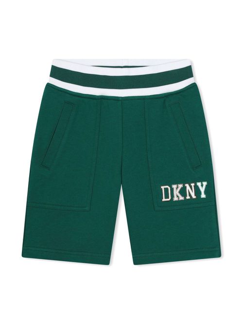 Logo-appliqué cotton shorts - Green