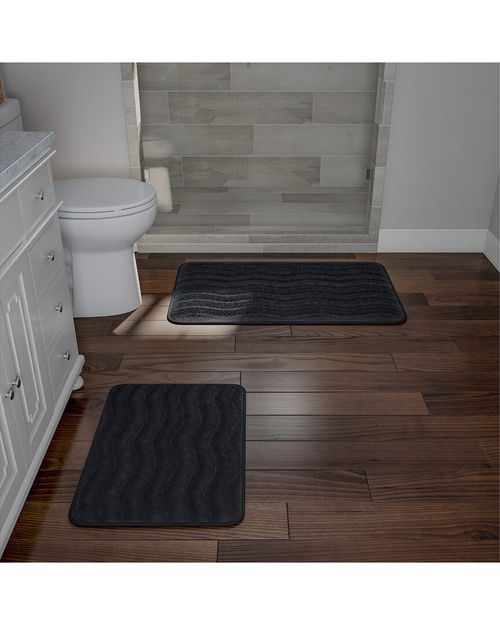 2Pc Soft Memory Foam Bath Mat Set