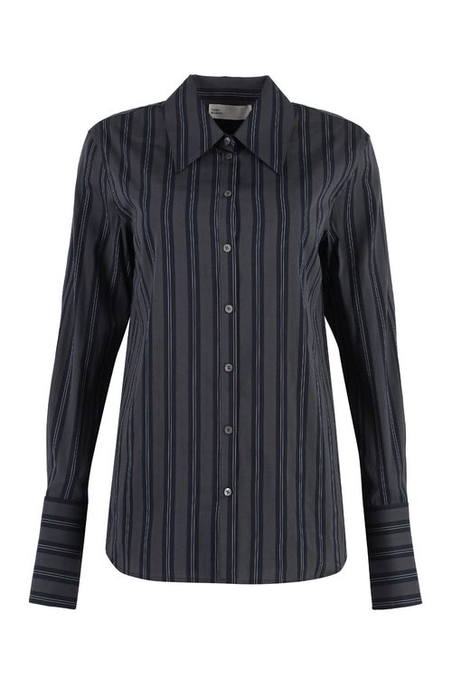 Striped Cotton Button-Front Shirt for Women
