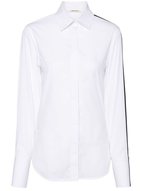 Side-stripe cotton shirt - White
