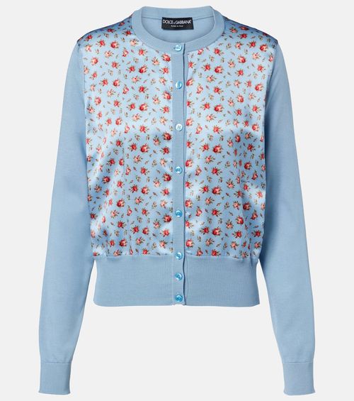 Floral silk cardigan