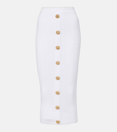 Cable-knit midi skirt