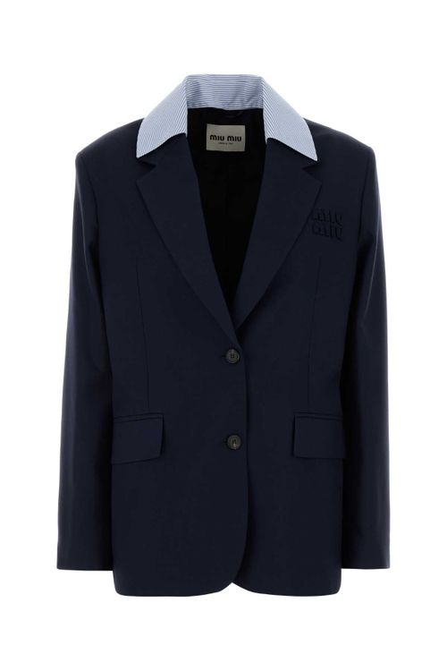 Virgin Wool Blazer — Navy