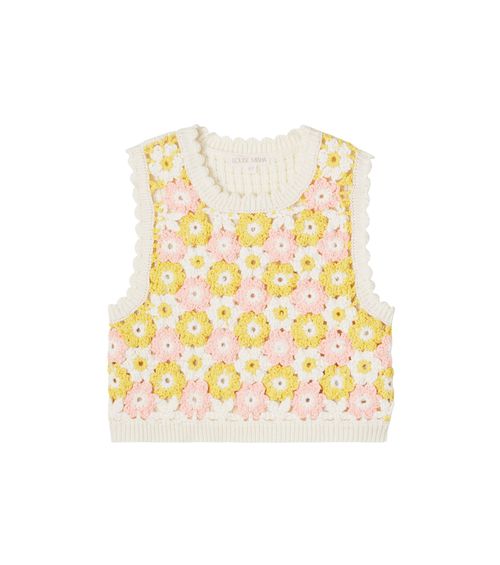 Rynia crochet cotton sweater vest