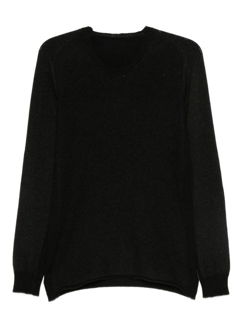 Round-neck hemp sweater - Black