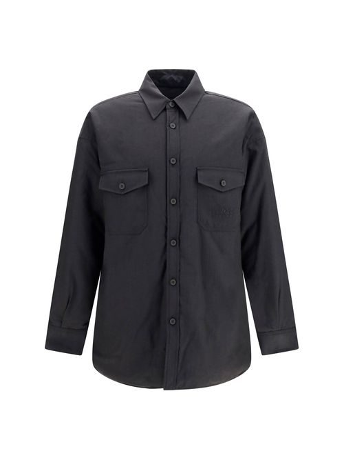 Wool-Blend Padded Shirt — Gray