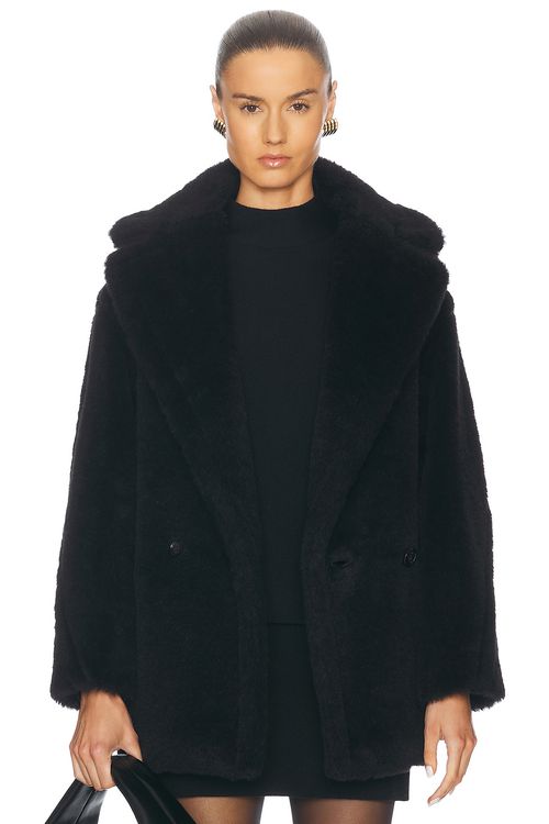 Max Mara Olga Short Coat in Black - Black.  M also in