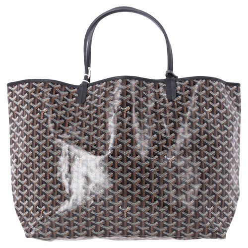 Saint Louis GM Tote Bag in Black Coated Canvas