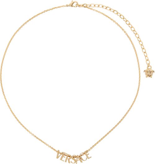Versace Gold 'Versace' Logo Necklace