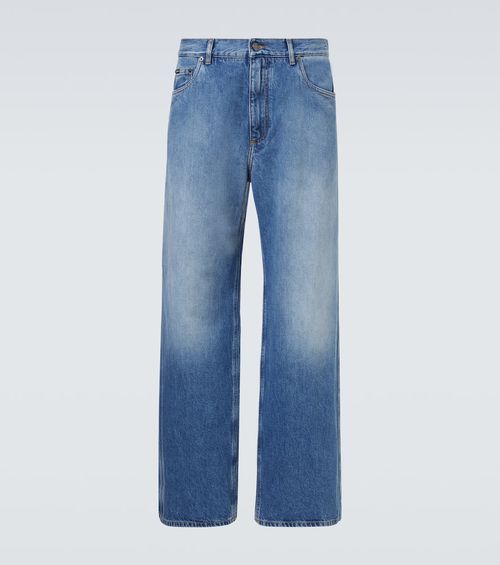 Mid-rise wide-leg jeans