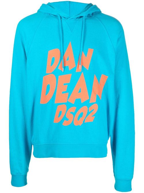 Logo drawstring hoodie - Blue