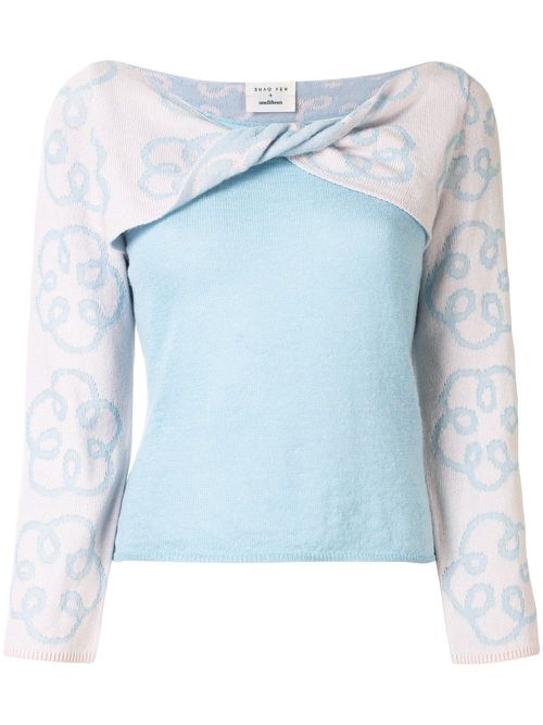 Twist layered jumper - Blue