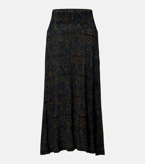 Paola printed jersey maxi skirt