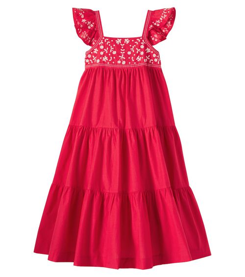 Cora embroidered tiered cotton dress