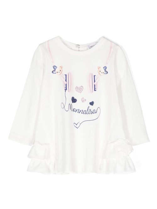 Cuffie headphones-print cotton T-shirt - White