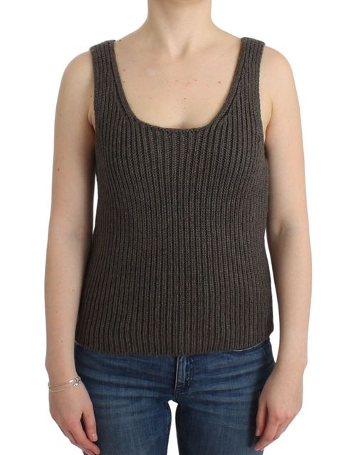 Ribbed Merino Blend Tank Top — Gray