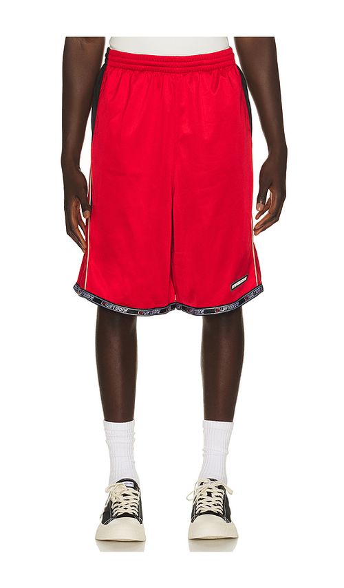 WE11DONE Sporty Football Jersey Shorts in Red - Red,Black. S also in M, L, XL/1X